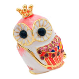 Maxbell Owl Trinket Box Collectible Keepsake Owl Figurine for Unique Women Room Pink