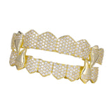 Maxbell Hip Hop Teeth Grill Decor for Men Women Rapper Costume Accessories Portable Gold
