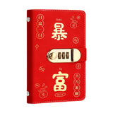 Maxbell Money Saving Binder Compact with Combination Lock with 100 Pieces Cash Envelops Red