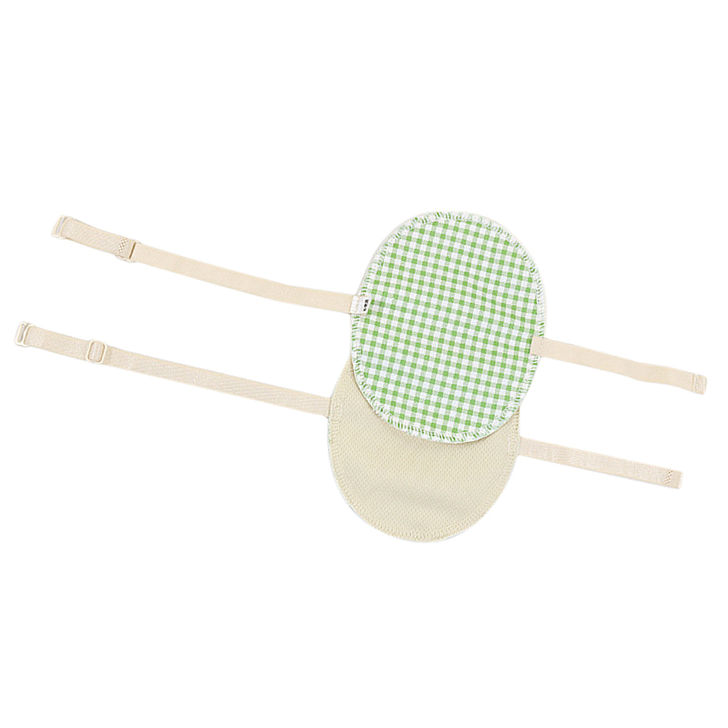Maxbell Maxbell 1 Pair Washable Underarm Armpit Sweat Absorbing Pad Shields Light Green Grid