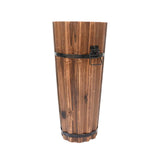 Maxbell Wooden Bucket Barrel Planter for Plants with Ergonomic Handles Patio Planter S Style A