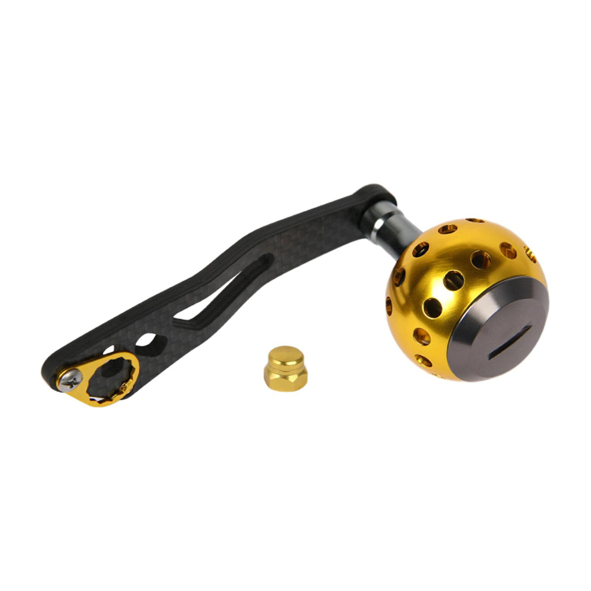 Maxbell Spinning Reel Handle Fishing Spinning Reel Handle Sturdy Fishing Reel Handle Yellow with hole