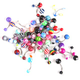 Maxbell 50pcs Stainless Ball Bar Studs Button Ring Navel Ring Body Piercing Jewelry
