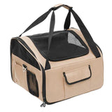 Maxbell Dog Car Seat Folded Breathable Mesh Gifts Shoulder Bag Comfortable Dog Crate Khaki