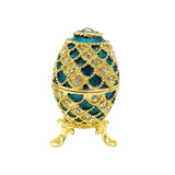 Maxbell Easter Egg Trinket Box Unique Handcrafts Collectible Stylish Egg Jewelry Box Blue