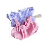 Maxbell Plush Doll Clothes for 20cm Costumes Dress up Doll T Shirt Pants Set Stylish violet white stripe