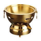 Maxbell Small Hot Pot Traditional Chinese Hot Pot for Home Kitchen Countertop Hiking gold