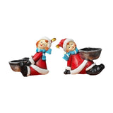 2 Pieces Candle Holder Desktop Gifts Decoration Versatile Christmas Figurine