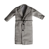Maxbell 1/12 Scale Action Figures Long Windbreaker Doll Decor Fashion Figure Costume Grey