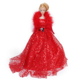 Maxbell Red Sequins Dress Strapless Gown for 12inch Doll Bridal Wedding Party Favor