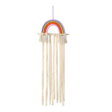 Macrame Hair Bow Holder for Girls Woven Hair Clips Organizer Wall Door Decors Style A