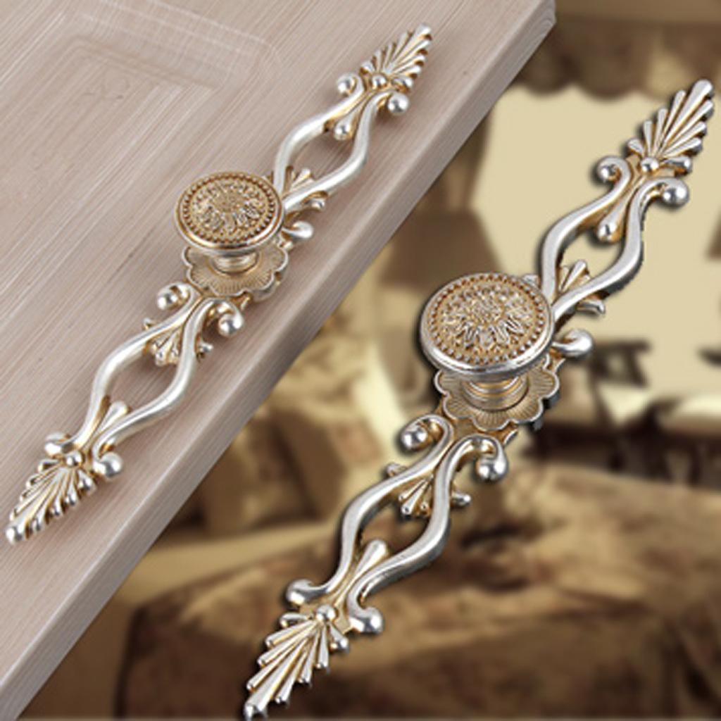 Maxbell Home Bedroom Cabinet Drawer Cupboard Decor Antique Silver Pull Handle Pack of 4PCS with 4 Mounting Screw
