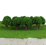 Maxbell 6x50pcs 3cm Scenery Landscape Train Model Trees Light Green Scale 1/500