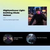 Light-emitting diode helmet light, rechargeable, waterproof warning, night riding Multicolor other