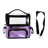 Maxbell Makeup Case Transparent Waterproof Make up Organizer for Women Makeup Artist violet