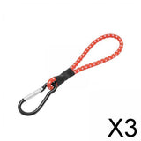 Maxbell 3xBungee Cord with Carabiner Elastic Rope Portable for Outdoor Tents Tarpaulin Red White