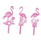 Maxbell Flamingo Pink Decor Garden Stake Outdoor Animal Decor Spring Silhouette Yard Left Middle Right