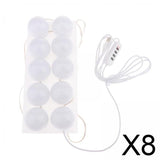 8xVanity  Style LED Mirror Lights Bulbs Kit Lamp Cosmetic 10 Bulbs