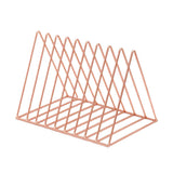 Maxbell Metal  Desktop Storage Book Rack Magazine Newspaper Holder Rose Gold-L