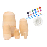 Maxbell 5x Wooden Russian Nesting Doll DIY Matryoshka Dolls for Office Birthday Home