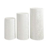 3Pcs Cylinder Pedestal Stand Covers Decoration Tablecloth Plinth Stand Cover White