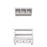 Maxbell 1:12 DOLLHOUSE Miniature Furniture Wooden SHELF drawer Cabinet & Wall Rack White