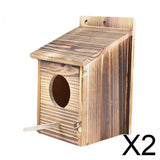 Maxbell 2xShabby Wooden Bird House Weatherproof Parrot Bird Nest Breeding Sleeping Box