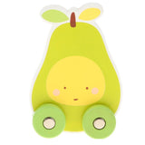 Maxbell Wooden Pull Along Toy Cartoon Fruit Walking Dragging Toy for Toddler Pear