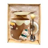 Maxbell Ceramic Coffee Mug Lovely Animal Breakfast Cup for Latte Birthday Gift Style D