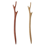 Maxbell 2pcs Vintage Wood Antler Hair Sticks Handmade Hairpin Chignon Pin Accessory