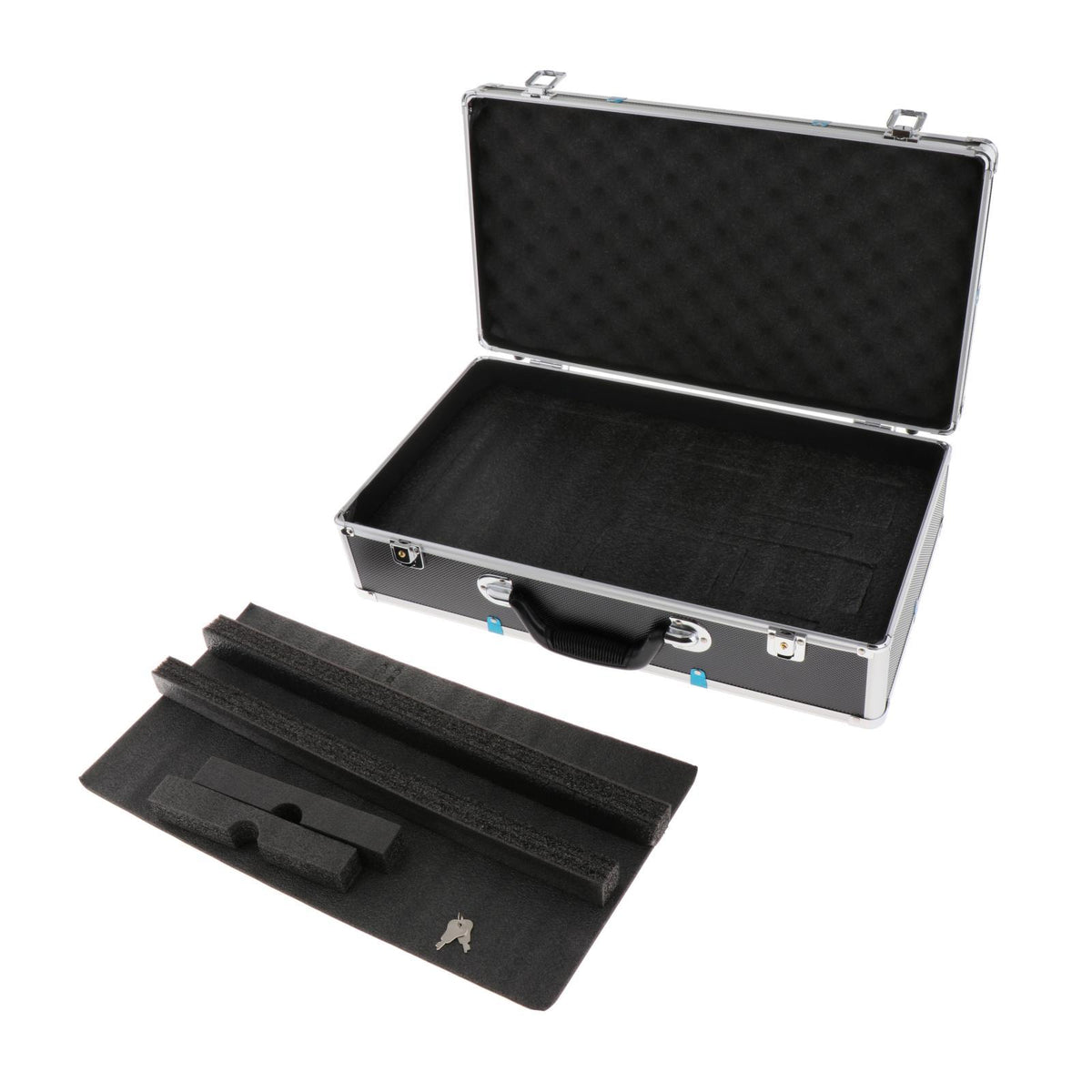 Maxbell Microphone Case Aluminum Impact Resistant Live Broadcast Hard Shell Mic Case 51x27x14cm black