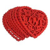Wooden Hollow Heart Shape Wedding Party Decoration Supplies Wood Red Hanging Pendant Ornament Crafts for DIY Decoration - 10Pcs - Aladdin Shoppers