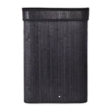 Maxbell Bamboo Laundry Basket Portable Storage Basket Bins for Bathroom Dorm College Black