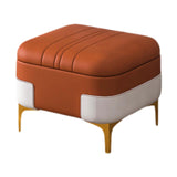 Maxbell Storage Foot Rest Footstool Seat Seat Cube for Doorway Living Room Apartment Orange