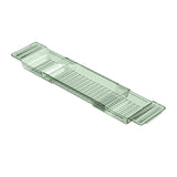 Maxbell Bathtub Tray Basket Retractable Bathtub Storage Rack for Candle Phone Holder Green