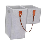 Maxbell Staircase Tidy Basket Bin L Shaped Felt Fabric for Laundry Toys 44.5x24x43cm Light Gray