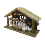 Maxbell Wooden Gift Collection Religious Nativity Scene Figurine for Party Home Xmas