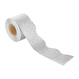 Maxbell Glitter Classroom Borders Art 32.8ft for Chalkboard Kindergarten White Board Silver
