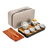 Maxbell Portable Travel Tea Set with Tray Clip Teapot Set for Household Office Party