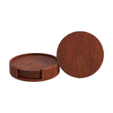 Maxbell 4" Drink Coasters Set of 6 Leather Coasters for Drinks for Garden Countertop brown