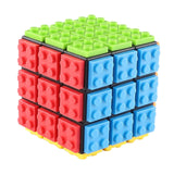 Maxbell Building Brick Blocks 3x3 Speed Cube for Imagination Coordination Creativity black bottom