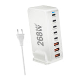 Maxbell 268W USB C Charger PD Charger 8 Ports Desktop Adapter USB C Charging Station White