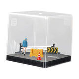 Maxbell 1:64 Scale Miniature Figure Road Street Scene Props for Dollhouse Decoration Blue Figure