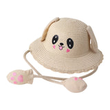 Maxbell Sun Hat Foldable Beach Panama Cap Outdoor for 3-10 Years Old Girls Baby Caps beige