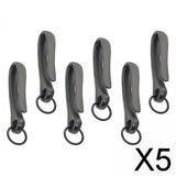 Maxbell 5x6Pcs Japanese Fish Hook Keychain Belt Clip Purse Wallet Holder Key black