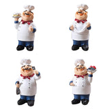 Maxbell 4Pcs Resin Chef Kitchen Decor Table Centerpiece Figurine Home Collectible