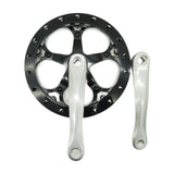 Bicycle Crankset High Strength Bike Crank Arm Set for Folding Bike Road Bike Black and Silver