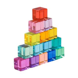Maxbell Rainbow Building Blocks Set Rainbow Building Acrylic Cube for 3-6 Kids