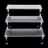 Maxbell Clear Acrylic Display Rack, Jewelry Shelf Showcase 3-Tier Action Figure Kids Toys Home Organizer - Aladdin Shoppers