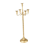 Maxbell Candle Holder with 5 Branches Candelabra Candlestick for Living Room Elegant Golden 23x73cm